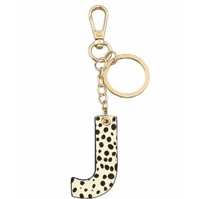 Leopard Print Initial Key Chain