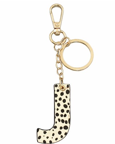 Animal Print Initial Keychains/Bag Charms A