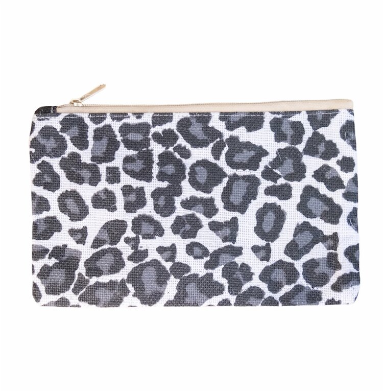 Royal Standard Jute Cosmetic Bag - Black Leopard