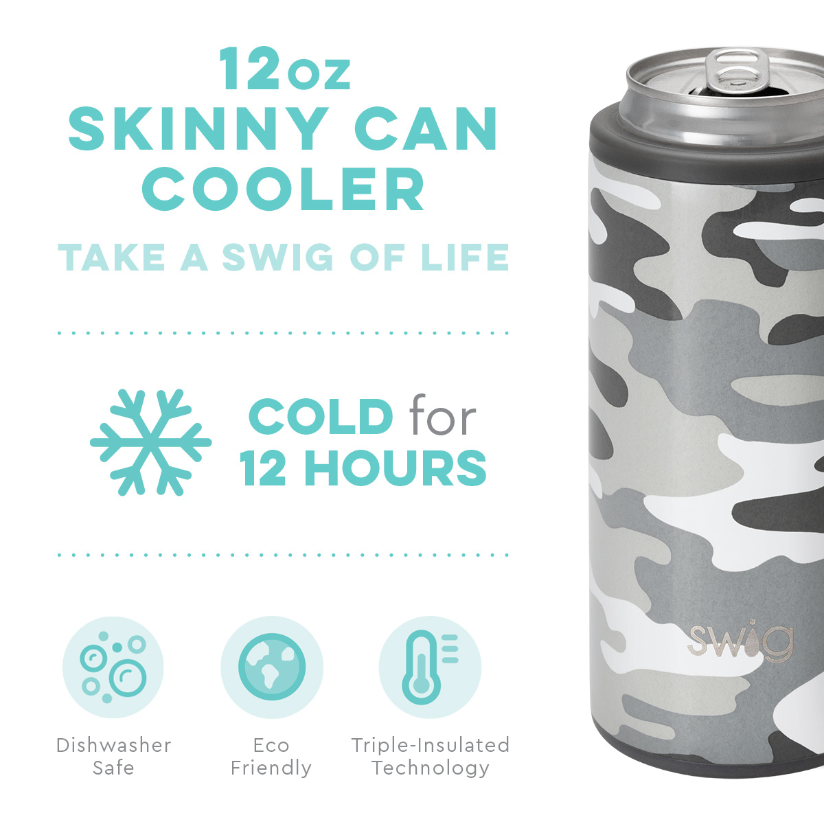 Swig - 12 oz Skinny Can Cooler - Golf Partee
