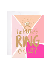 9th Letter Press He Put A Ring On It Greeting Card