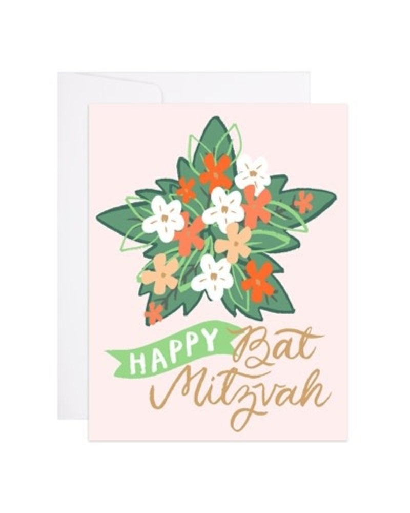 9th Letter Press Greeting Card - Happy Bat Mitzvah