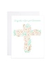 9th Letter Press Greeting Card - Pink Cross First Communion