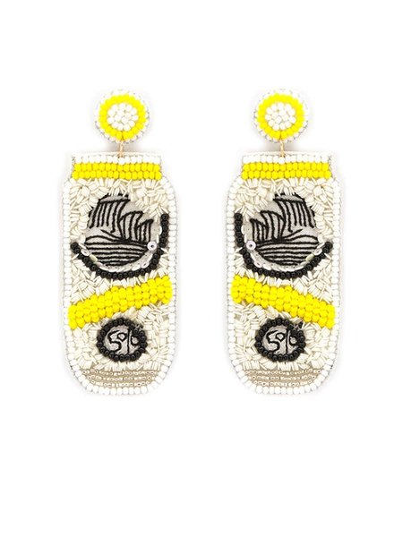 Initial Styles Yellow Hard Seltzer Seed Bead Earrings