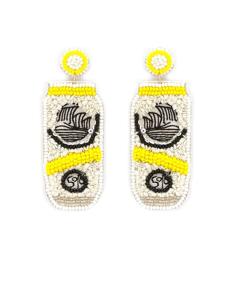 Initial Styles Yellow Hard Seltzer Seed Bead Earrings