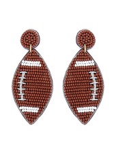 Initial Styles Seed Bead Football Earrings