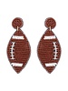 Initial Styles Seed Bead Earrings - Football