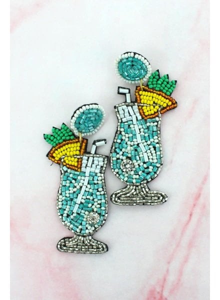 Initial Styles Turquoise Fruity Cocktail Earrings