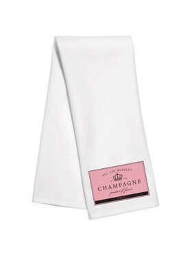 All The Bubbles Pink Champagne Kitchen Towel