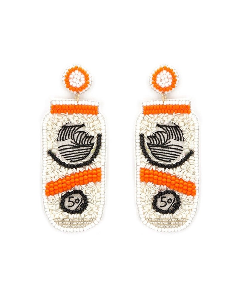 Initial Styles Seed Bead Earrings -  Hard Seltzer - Orange