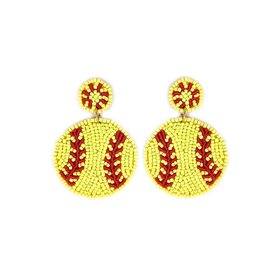 Softball Beaded Earrings