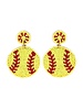 Initial Styles Seed Bead Earrings - Softball