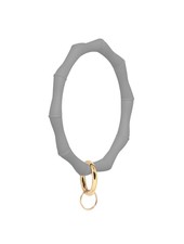 Initial Styles Bamboo Round Silicone Keychain - 9 Color Choices
