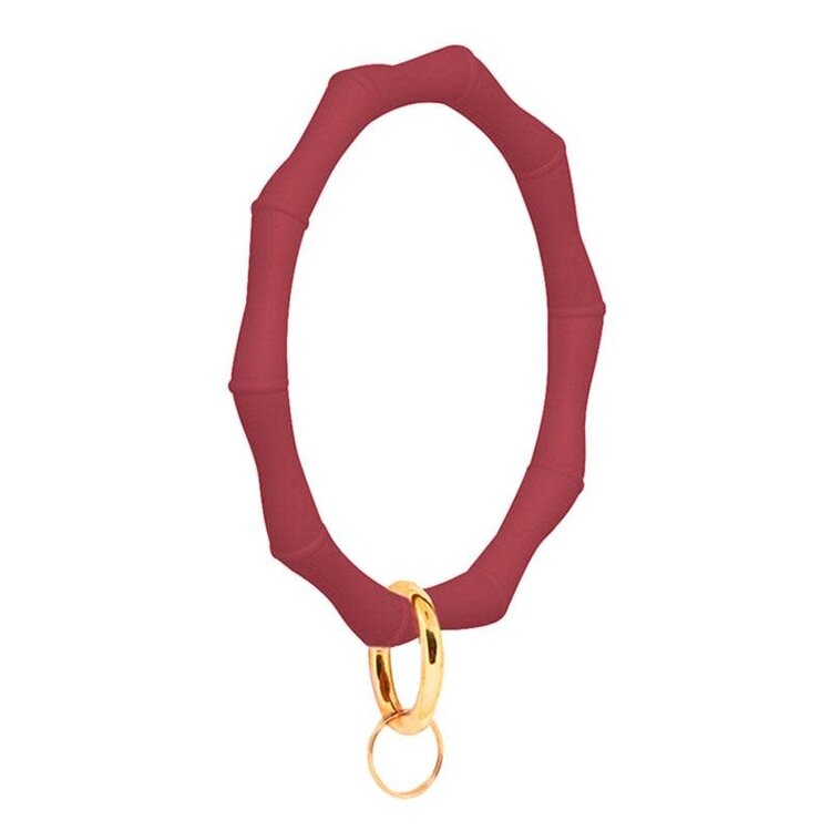 Round Silicone Bamboo Keychains