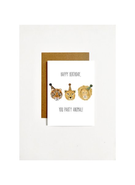 k.Patricia Happy Birthday Party Animal Greeting Card