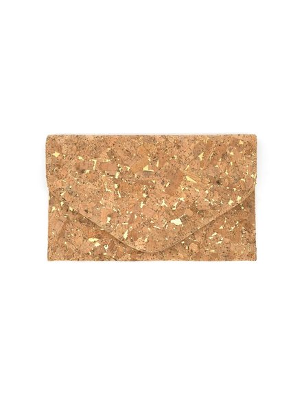 Cork & Gold Envelope Clutch