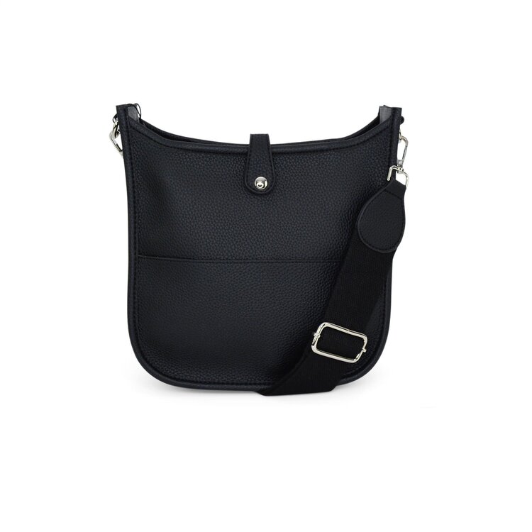 Faux Leather Crossbody - Black
