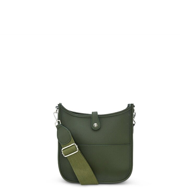 Faux Leather Crossbody - Olive