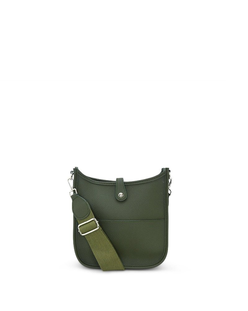 Faux Leather Crossbody - Olive
