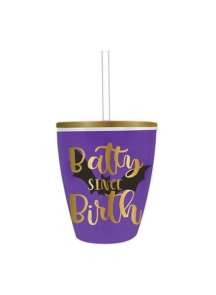 Slant Batty Since Birth Halloween Tumbler