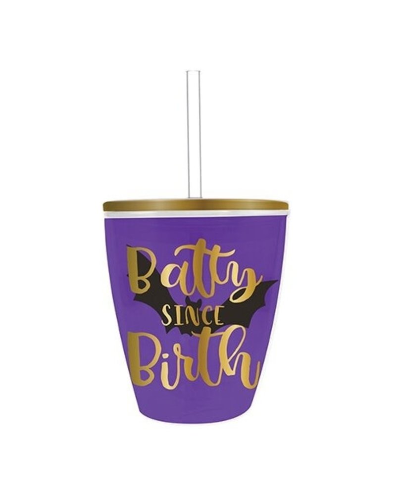 Slant Slant Halloween Tumbler - Batty Since Birth