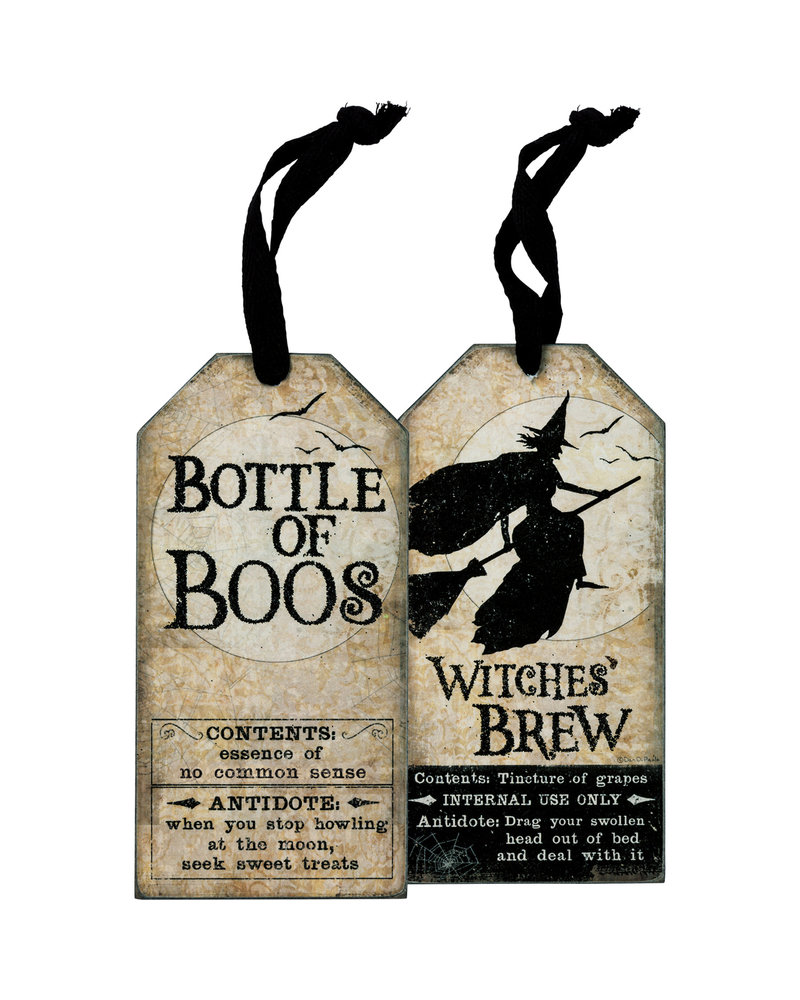 Primitives By Kathy PBK Halloween Bottle Tag - Witches Brew