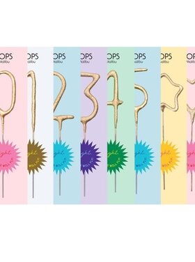 Tops Malibu Mini Gold Number Sparkler -