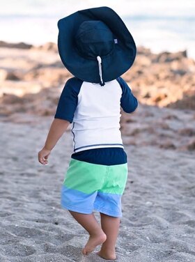 Ruffle Butts Navy Protective Sun Hat