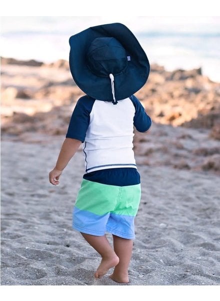 Ruffle Butts Navy Protective Sun Hat