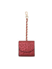 Jen & Co. Red Cheetah Keychain Ear Bud Case