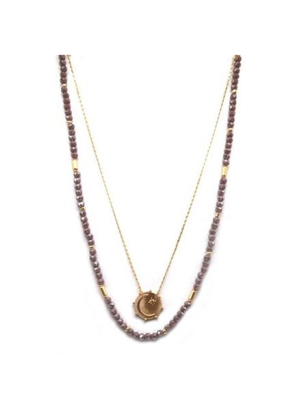 Jane Marie Amethyst Moon Double Layered Necklace
