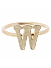 Jane Marie Worn Gold Initial Block Ring - Pick Your Letter