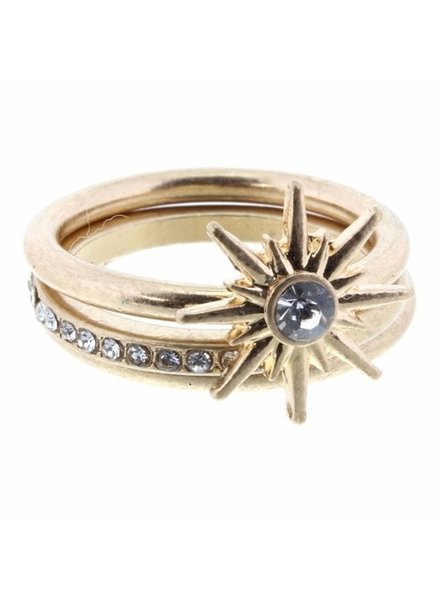 Jane Marie Starburst Stackable Ring Set