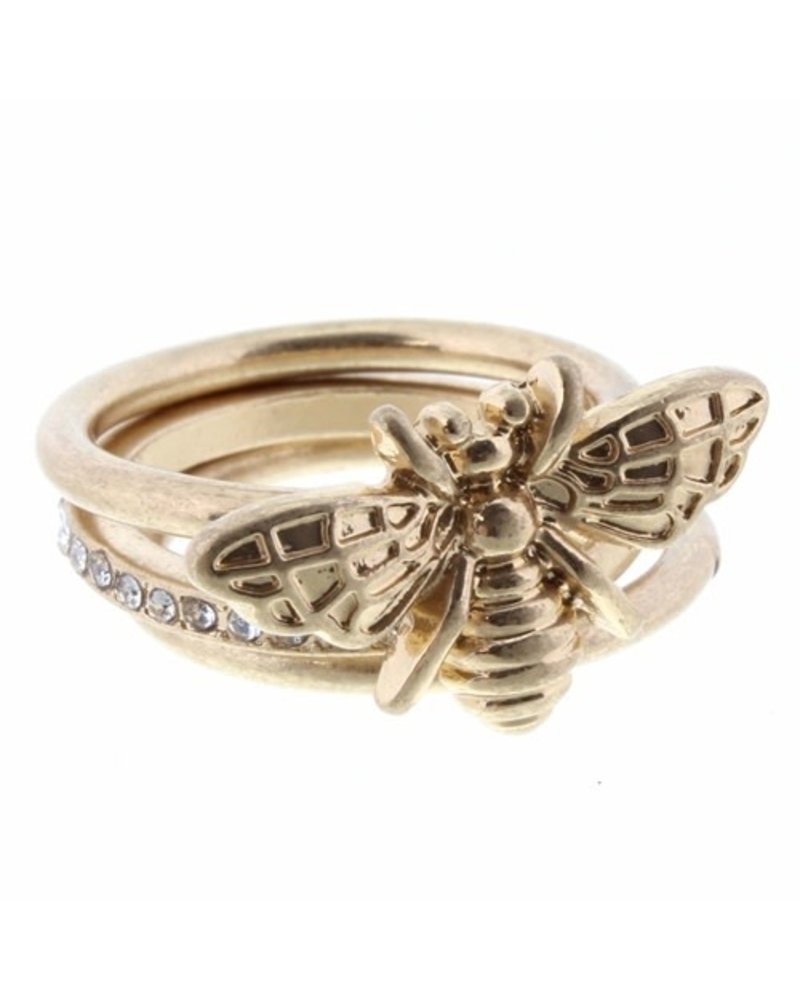 Jane Marie *Jane Marie Gold Stackable Ring Set -  Bee