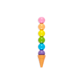 Rainbow Ice Cream Scoop Stacked Crayons
