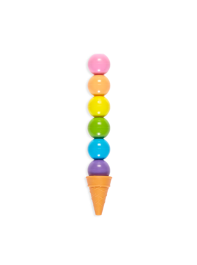 Rainbow Ice Cream Scoop Stacked Crayons