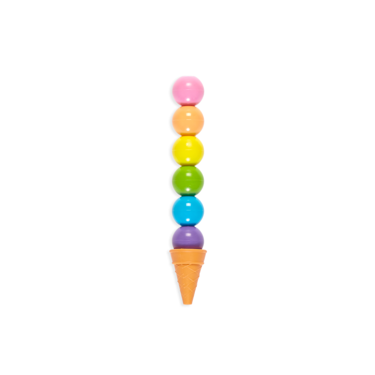 Ooly Rainbow Ice Cream Scoop Stacked Crayons