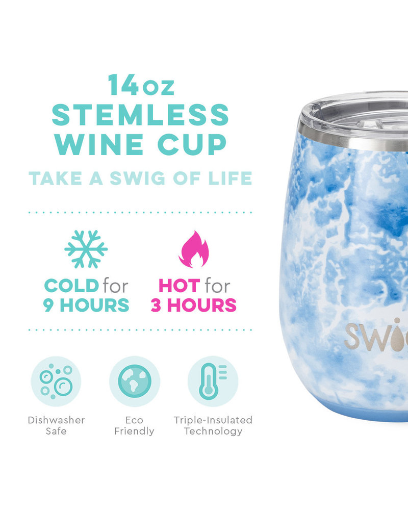 Holiday Swig Life Stemless Wine Glass with Slider Lid 14 oz