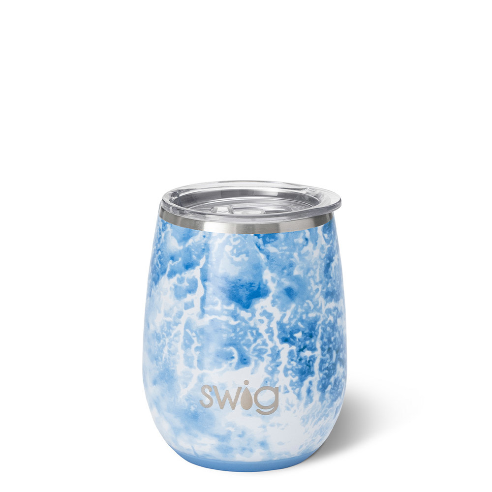 Down the Shore stemless wine tumbler with name or initials