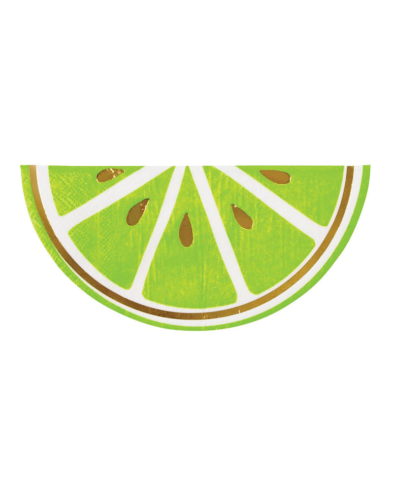 Slant Slant Diecut Cocktail Napkins - Lime Slice