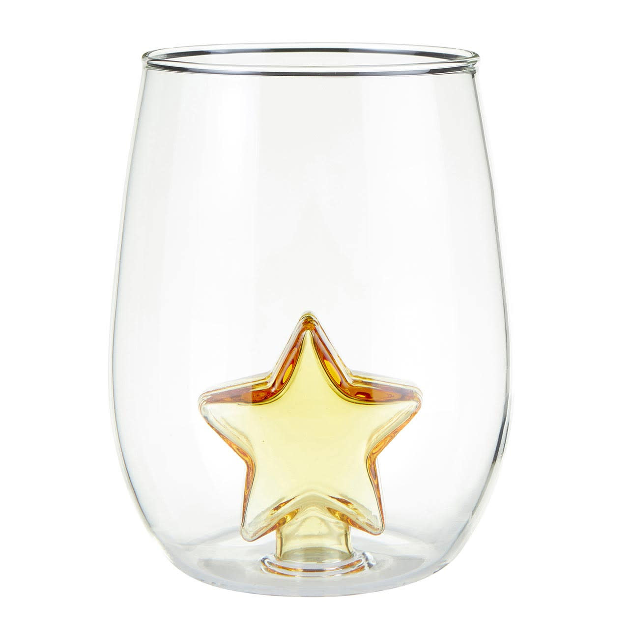 Slant Stemless Wine Glass - Star Figurine - Initial Styles - Initial Styles  Jupiter Boutique