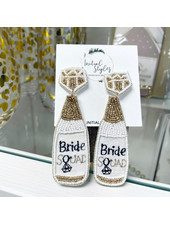 Initial Styles Bride Squad Champagne Earrings