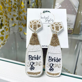 Bride Squad Champagne Earrings