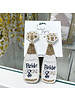 Initial Styles Seed Bead Earrings - Bride Squad Champagne Bottle