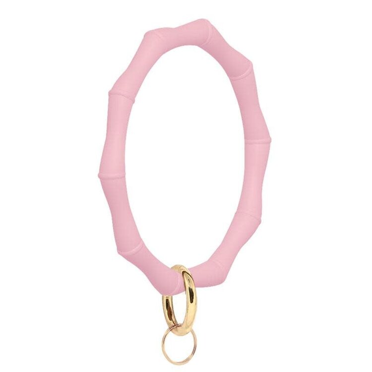 Round Silicone Bamboo Keychains