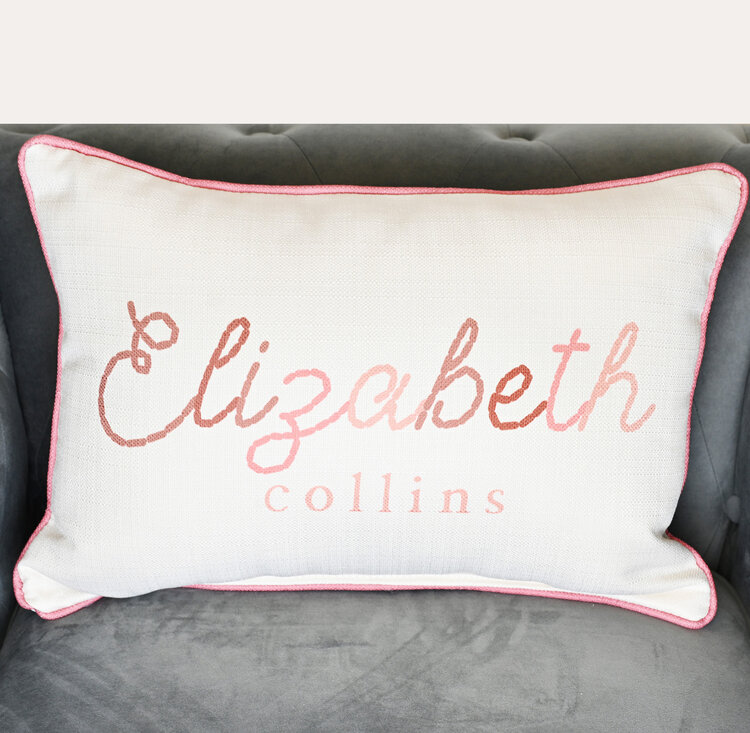 First & Middle Name Stitched Pillow