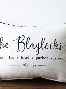 Family Names Est. Pillow