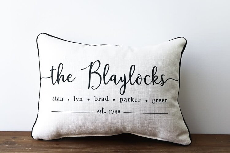 Family Names Est. Pillow