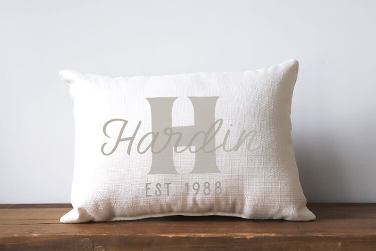 Personalized Last Name Pillow