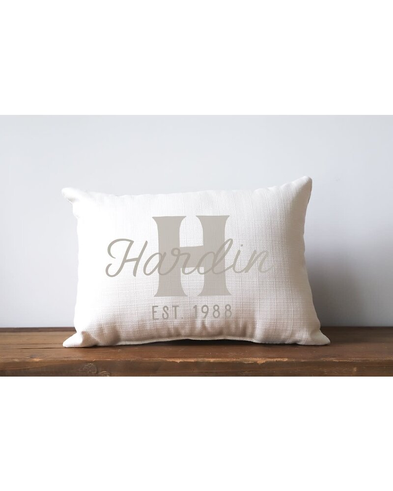 Initial Styles Personalized Last Name Pillow